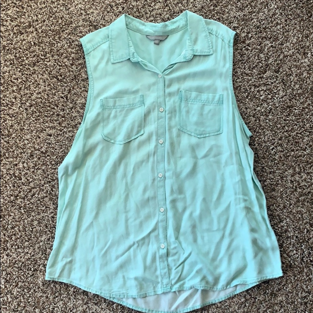 Nordstrom light blue button up tank